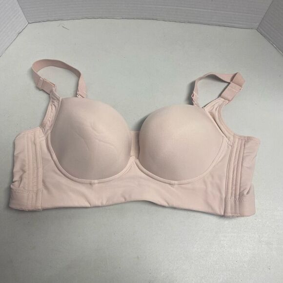 MASTECTOMY BRA Peach Inserts Nipple Indentation And Pockets Size 40 SEE DESCRIPT - Picture 8 of 10